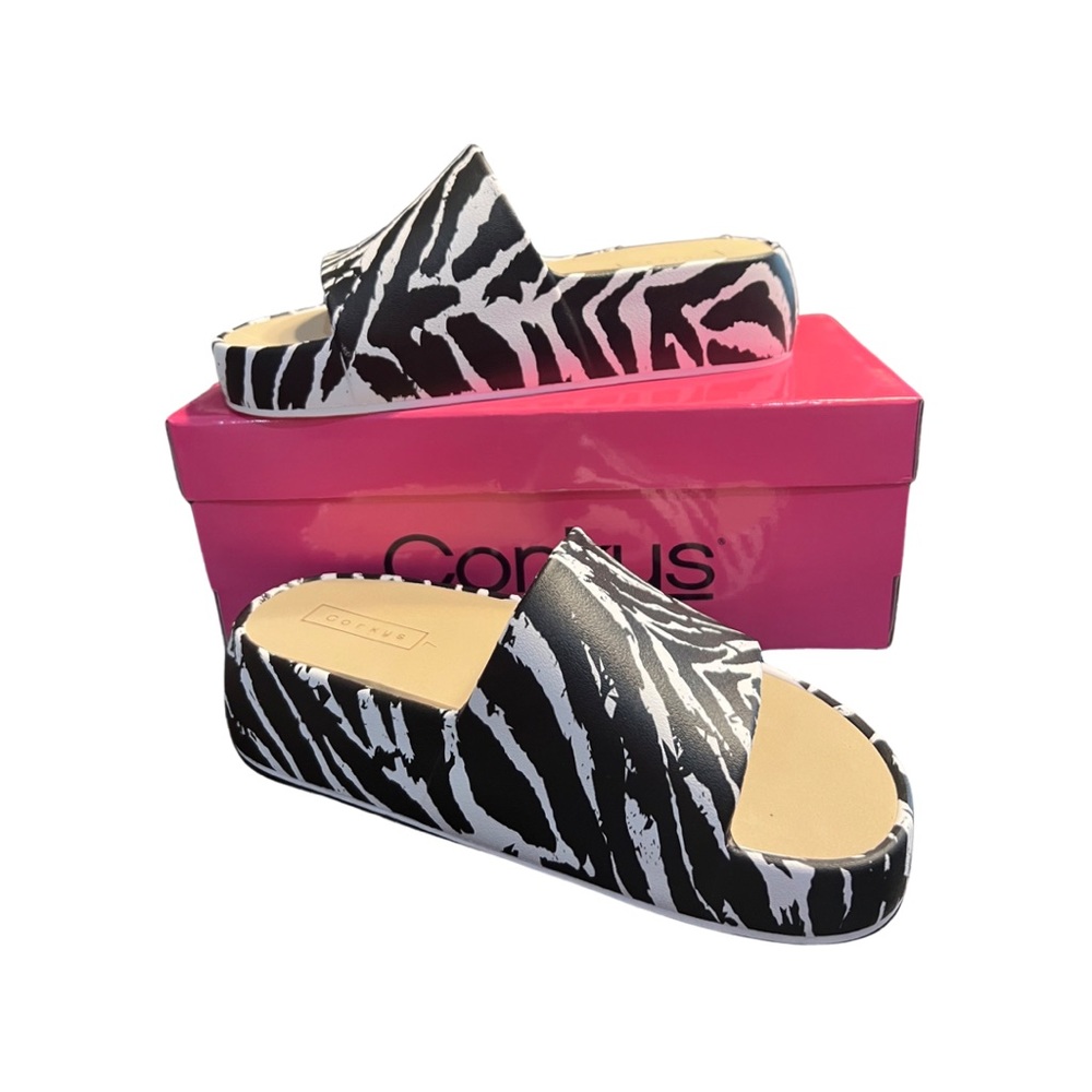 NEW Corkys Popsicle Zebra Slides Sandals